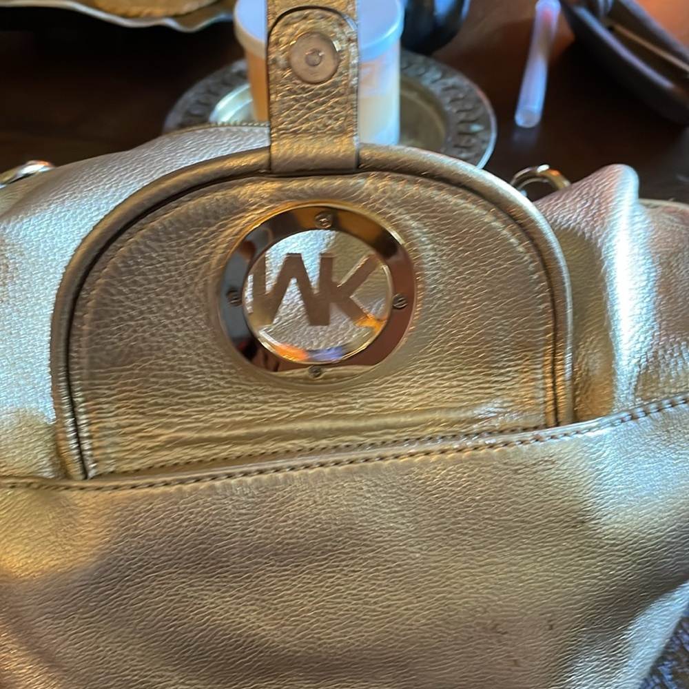 Michael Kors Fulton Metallic Gold Hobo Bag - Picture 5 of 12